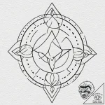 57. tattoo design: a minimalist “mir” rune, d… – tattoo sketch (№1753028929_0, 20.07.2025 16:28) — tattoovalue.net