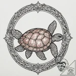 Turtle, tattoo drawing outline, on a clean wh… – tattoo sketch (№1753029178_0, 20.07.2025 16:32) — tattoovalue.net