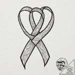 Tattoo design a subtle tribute ribbon in blac… – tattoo sketch (№1753029510_0, 20.07.2025 16:38) — tattoovalue.net