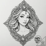 A neo-traditional tattoo of leela from futura… – tattoo sketch (№1753030420_0, 20.07.2025 16:53) — tattoovalue.net