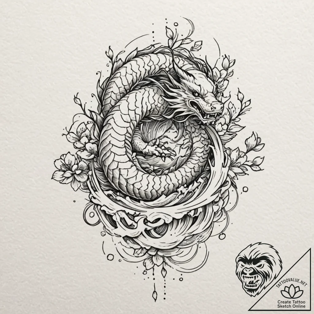 Tattoo sketch a powerful, generic creature's... - tattoo sketch (№1753030916_0, 20.07.2025 17:01) — tattoovalue.net