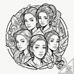 A graphic novel portrait of the main characte… – tattoo sketch (№1753031247_0, 20.07.2025 17:07) — tattoovalue.net