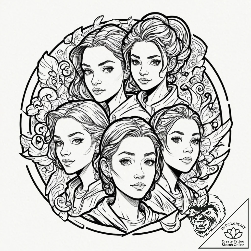 A graphic novel portrait of the main characte... - tattoo sketch (№1753031247_0, 20.07.2025 17:07) — tattoovalue.net