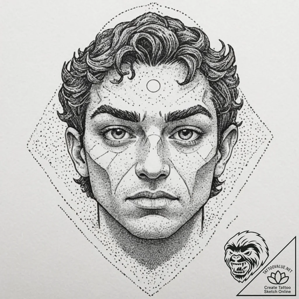 A graphic novel panel of the cyclops from the... - tattoo sketch (№1753031329_0, 20.07.2025 17:08) — tattoovalue.net