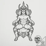 Tattoo design a gaming chair with a subtle ha… – tattoo sketch (№1753031659_0, 20.07.2025 17:14) — tattoovalue.net