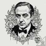 A chicano style portrait of don vito corleone… – tattoo sketch (№1753031742_0, 20.07.2025 17:15) — tattoovalue.net