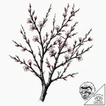 Tattoo sketch a branch of cherry blossoms, sy… – tattoo sketch (№1753031824_0, 20.07.2025 17:17) — tattoovalue.net