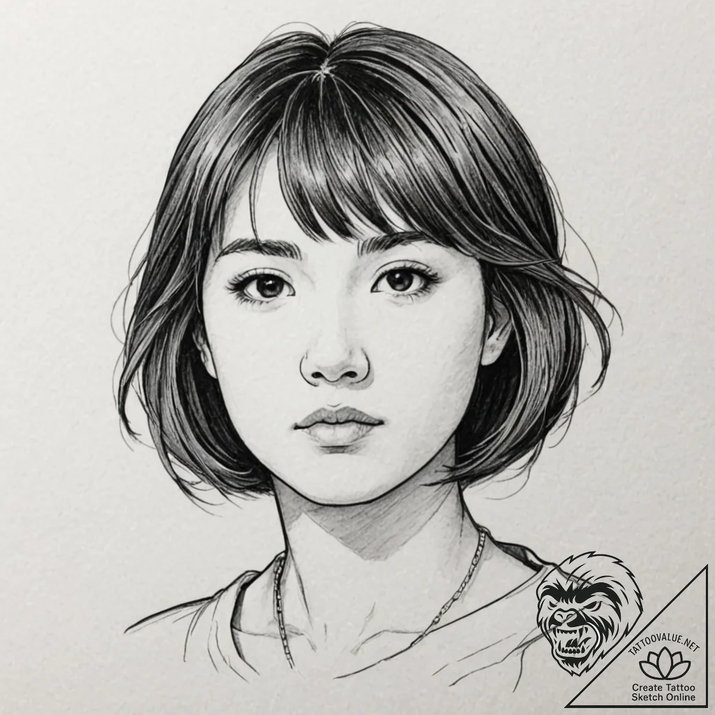 A neo-traditional portrait of chihiro/sen, lo... - tattoo sketch (№1753031907_0, 20.07.2025 17:18) — tattoovalue.net