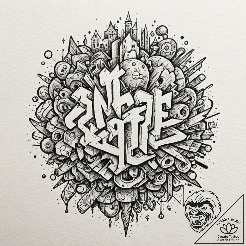Tattoo sketch an abstract representation of a... - tattoo sketch (№1753032736_0, 20.07.2025 17:32) — tattoovalue.net