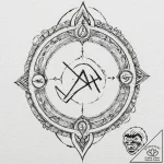 67. tattoo design: a “alatyr” rune integrated… – tattoo sketch (№1753032819_0, 20.07.2025 17:33) — tattoovalue.net
