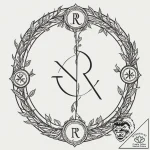 128. tattoo sketch: “rod” rune as a central e… – tattoo sketch (№1753032901_0, 20.07.2025 17:35) — tattoovalue.net