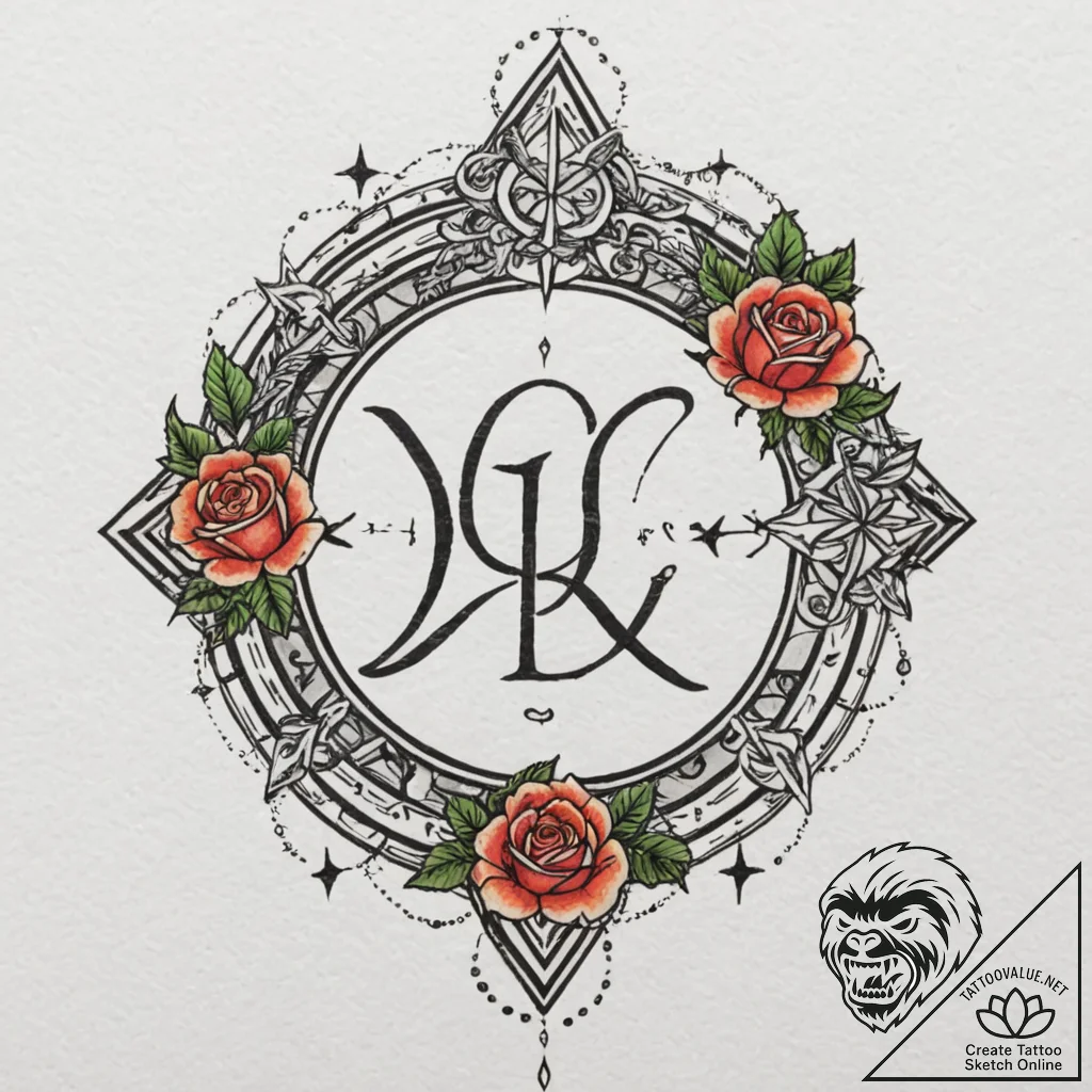 148. tattoo sketch: "veda" rune surrounded by... - tattoo sketch (№1753033728_0, 20.07.2025 17:48) — tattoovalue.net