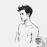 Man (silhouette/figure), tattoo line art, bla… – tattoo sketch (№1753034392_0, 20.07.2025 17:59) — tattoovalue.net