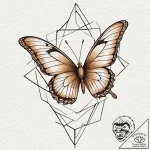 Tattoo design a minimalist geometric butterfl… – tattoo sketch (№1753034474_0, 20.07.2025 18:01) — tattoovalue.net