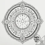 Tattoo design the zodiac symbol surrounded by… – tattoo sketch (№1753034722_0, 20.07.2025 18:05) — tattoovalue.net