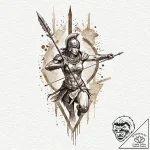 Tattoo design a spartan spear piercing throug… – tattoo sketch (№1753034970_0, 20.07.2025 18:09) — tattoovalue.net