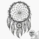 Tattoo design: a dreamcatcher design with a l… – tattoo sketch (№1753035630_0, 20.07.2025 18:20) — tattoovalue.net