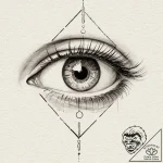 Tattoo design a gamer’s eye reflecting a vibr… – tattoo sketch (№1753035711_0, 20.07.2025 18:21) — tattoovalue.net