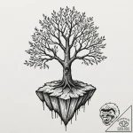 Tattoo sketch a single, strong tree growing o… – tattoo sketch (№1753036207_0, 20.07.2025 18:30) — tattoovalue.net