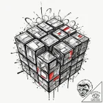 Rubik’s cube, ink illustration for tattoo, bl… – tattoo sketch (№1753036785_0, 20.07.2025 18:39) — tattoovalue.net