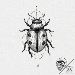 Tattoo design a delicate ladybug, bringing go… – tattoo sketch (№1753037279_0, 20.07.2025 18:47) — tattoovalue.net
