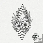 Tattoo sketch a simple triangle with a floral… – tattoo sketch (№1753038102_0, 20.07.2025 19:01) — tattoovalue.net