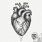 Tattoo sketch a realistic anatomical heart wi… – tattoo sketch (№1753038185_0, 20.07.2025 19:03) — tattoovalue.net