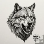 Werewolf, concept art for tattoo, muted color… – tattoo sketch (№1753038268_0, 20.07.2025 19:04) — tattoovalue.net