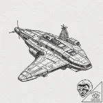 114. a sketch of the nostromo ship, detailed… – tattoo sketch (№1753038350_0, 20.07.2025 19:05) — tattoovalue.net