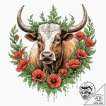 Tattoo design a taurus bull’s head emerging f… – tattoo sketch (№1753038433_0, 20.07.2025 19:07) — tattoovalue.net