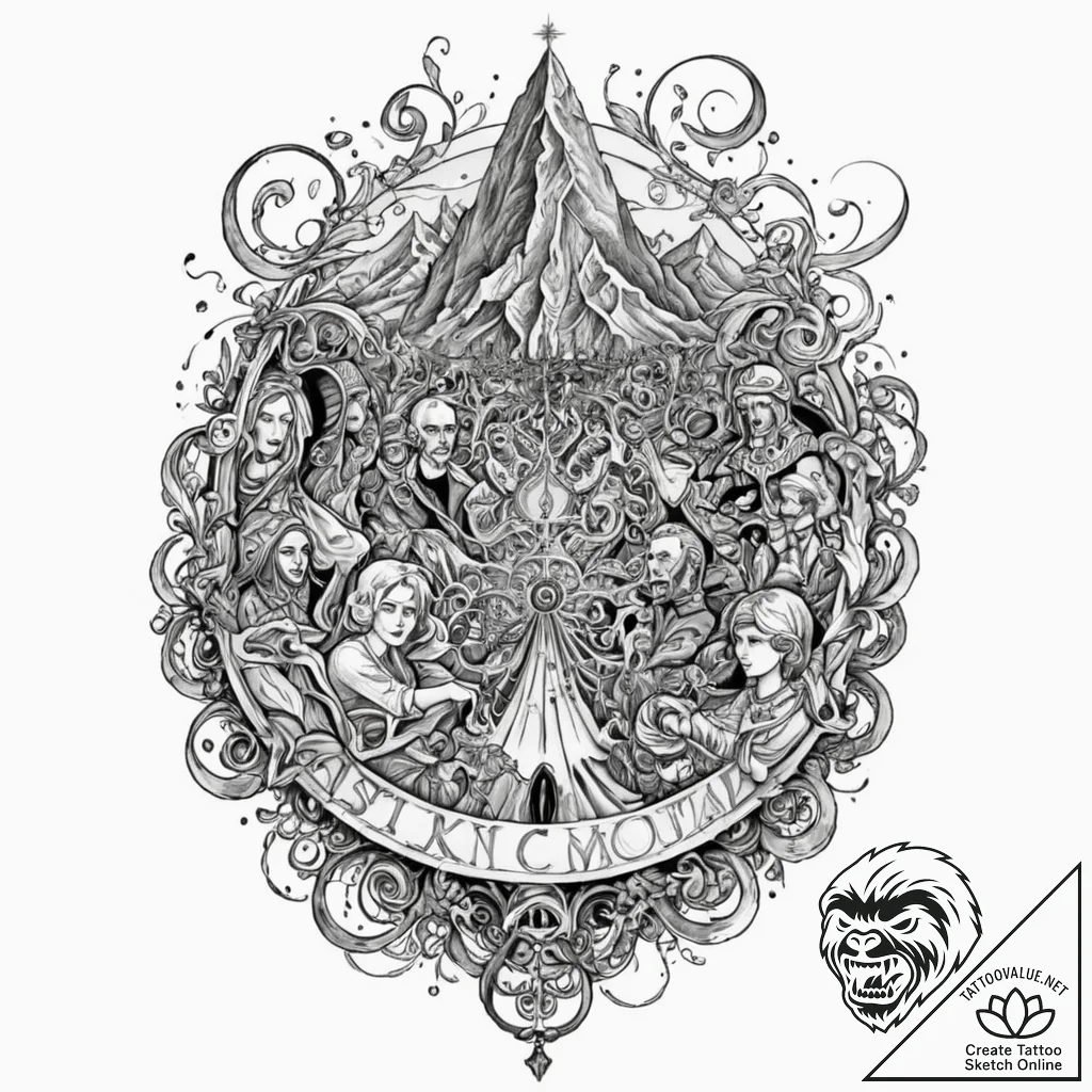 A trash polka sketch of the surrealist imager... - tattoo sketch (№1753039092_0, 20.07.2025 19:18) — tattoovalue.net