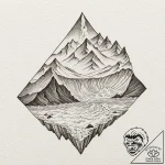 A dramatic shot of a glacier calving into the… – tattoo sketch (№1753039423_0, 20.07.2025 19:23) — tattoovalue.net