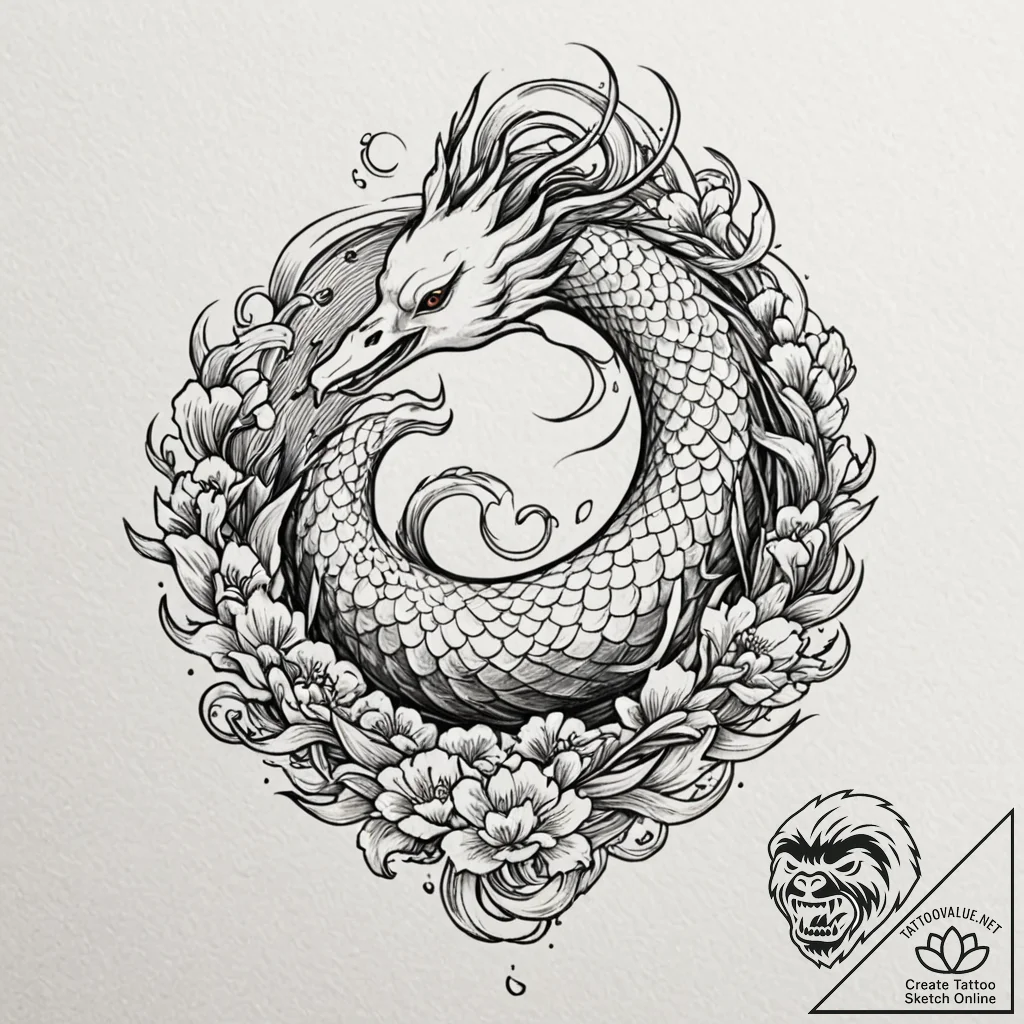 A neo-traditional tattoo of the main characte... - tattoo sketch (№1753039505_0, 20.07.2025 19:25) — tattoovalue.net