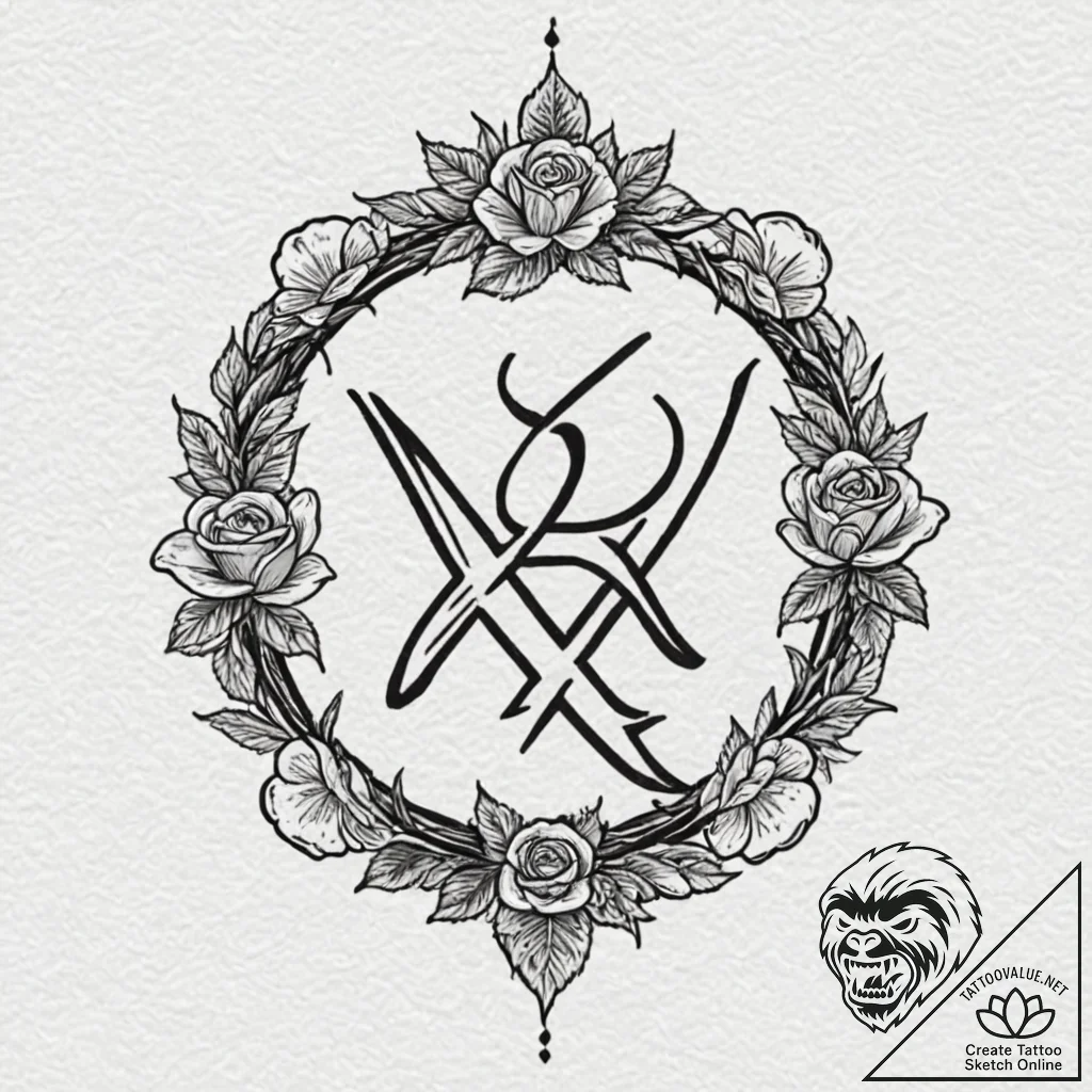 84. tattoo design: a minimalist "krada" rune,... - tattoo sketch (№1753040412_0, 20.07.2025 19:40) — tattoovalue.net