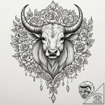 Tattoo design a taurus bull with venus’s glyp… – tattoo sketch (№1753040741_0, 20.07.2025 19:45) — tattoovalue.net
