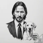 A graphic novel style portrait of john wick,… – tattoo sketch (№1753040990_0, 20.07.2025 19:49) — tattoovalue.net