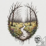 A melancholic watercolor sketch of the zone f… – tattoo sketch (№1753041072_0, 20.07.2025 19:51) — tattoovalue.net