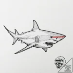 Shark, concept art for tattoo, on a clean whi… – tattoo sketch (№1753041319_0, 20.07.2025 19:55) — tattoovalue.net