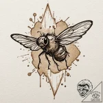 Fly, tattoo sketch design, on a clean white p… – tattoo sketch (№1753041733_0, 20.07.2025 20:02) — tattoovalue.net