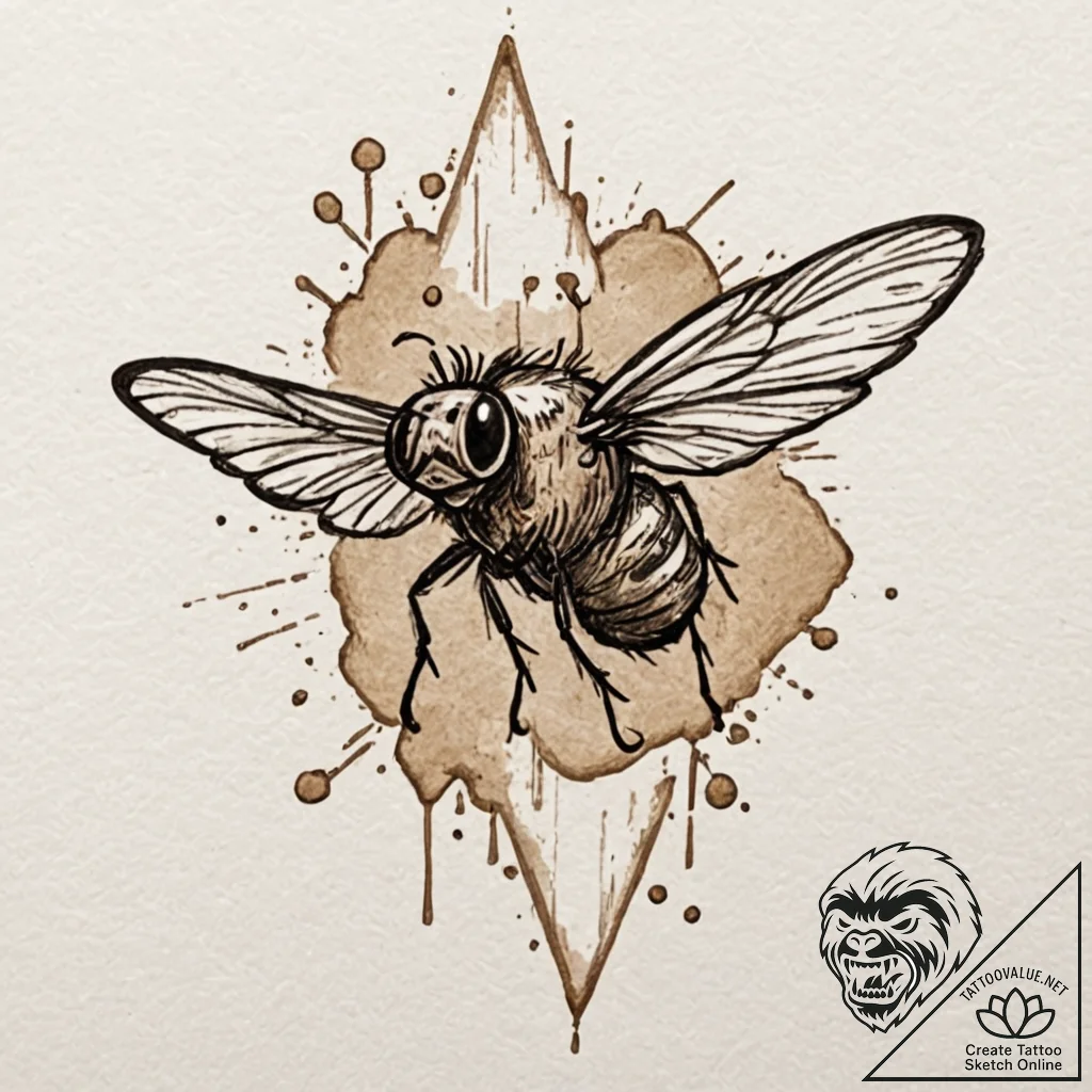 Fly, tattoo sketch design, on a clean white p... - tattoo sketch (№1753041733_0, 20.07.2025 20:02) — tattoovalue.net