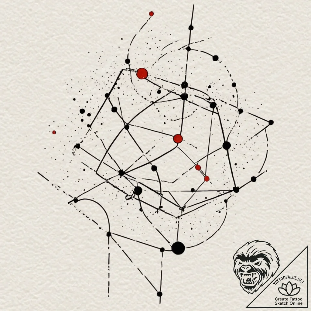 Tattoo sketch a constellation that spans acro... - tattoo sketch (№1753042227_0, 20.07.2025 20:10) — tattoovalue.net