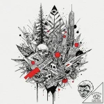 Tattoo design an abstract representation of g… – tattoo sketch (№1753043137_0, 20.07.2025 20:25) — tattoovalue.net
