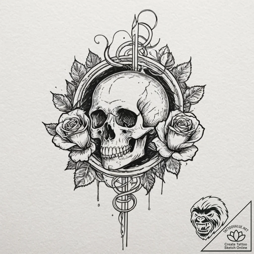 A close-up of a burning incense stick, with s... - tattoo sketch (№1753043470_0, 20.07.2025 20:31) — tattoovalue.net