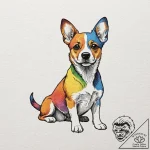 Dog, tattoo sketch design, vibrant colors, fu… – tattoo sketch (№1753043717_0, 20.07.2025 20:35) — tattoovalue.net