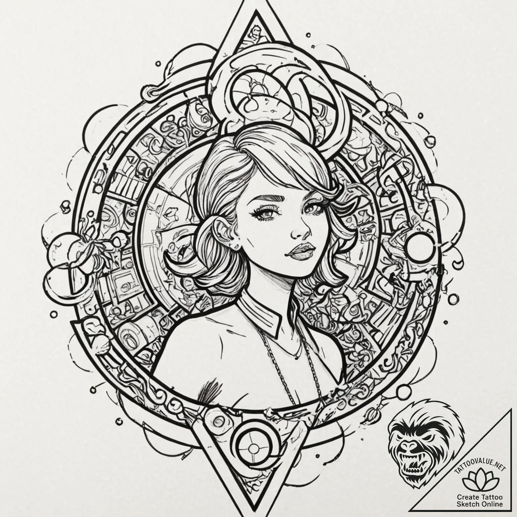 A graphic novel panel of a host being created... - tattoo sketch (№1753043799_0, 20.07.2025 20:36) — tattoovalue.net