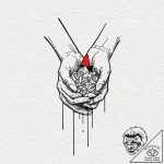 A linework tattoo of the “law of surprise”, a… – tattoo sketch (№1753044047_0, 20.07.2025 20:40) — tattoovalue.net