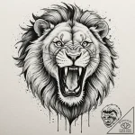 Tattoo design a stylized lion’s roar or a bir… – tattoo sketch (№1753044377_0, 20.07.2025 20:46) — tattoovalue.net