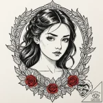 A sketch of daria, with her classic deadpan e… – tattoo sketch (№1753044461_0, 20.07.2025 20:47) — tattoovalue.net