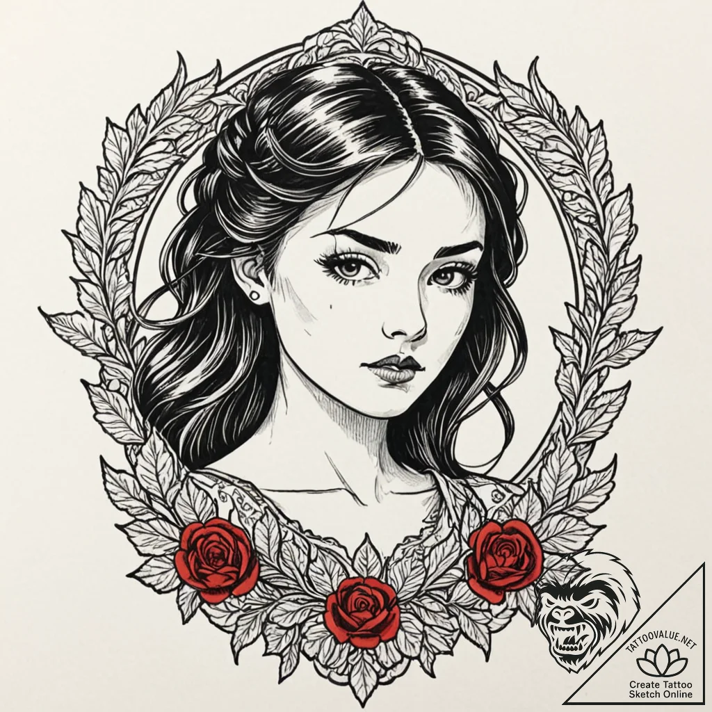 A sketch of daria, with her classic deadpan e... - tattoo sketch (№1753044461_0, 20.07.2025 20:47) — tattoovalue.net