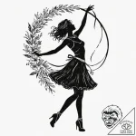 Tattoo design: a silhouette of lada dancing g… – tattoo sketch (№1753044544_0, 20.07.2025 20:49) — tattoovalue.net